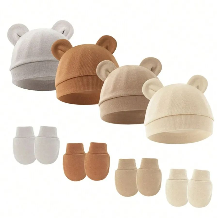 Baby Mittens Scratch - Baby meisje hoed handschoenen set katoen