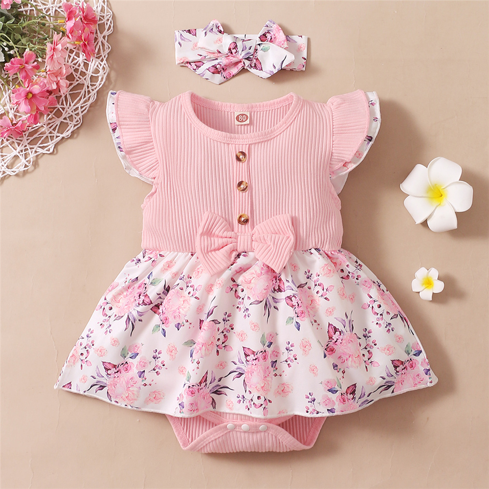 Baby Clothing Brand - 0-18 Maanden Meisje Bloemen Romper Jurk