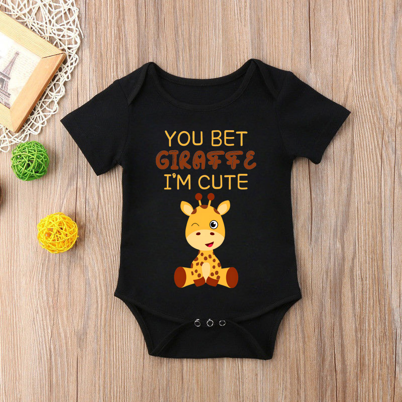 Nieuwe schattige girafa bedruk - Baby Clothing Brand recensie en prijs